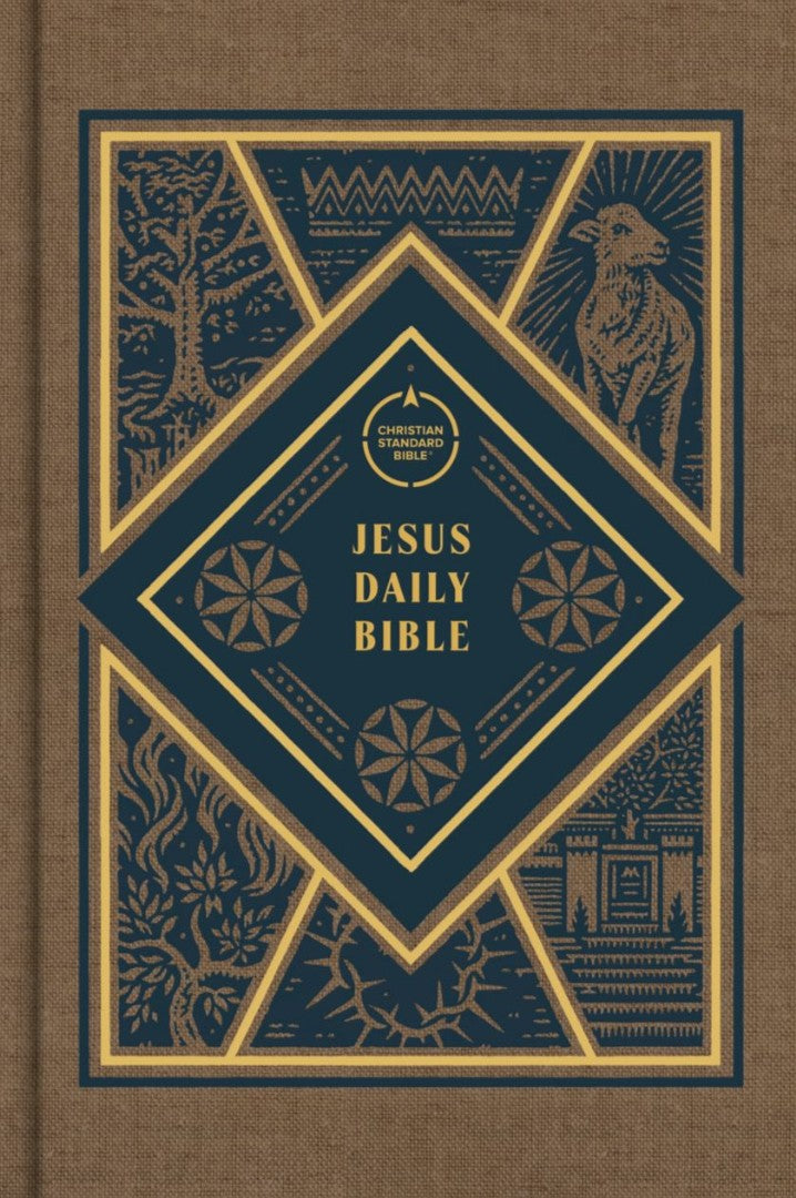 CSB Jesus Daily Bible, Brown Cloth Over Board - Re-vived