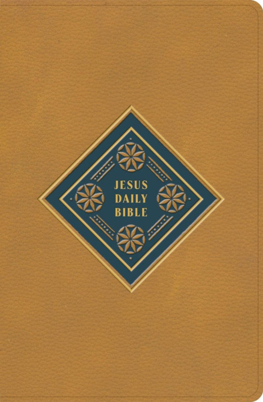 CSB Jesus Daily Bible, Camel LeatherTouch - Re-vived