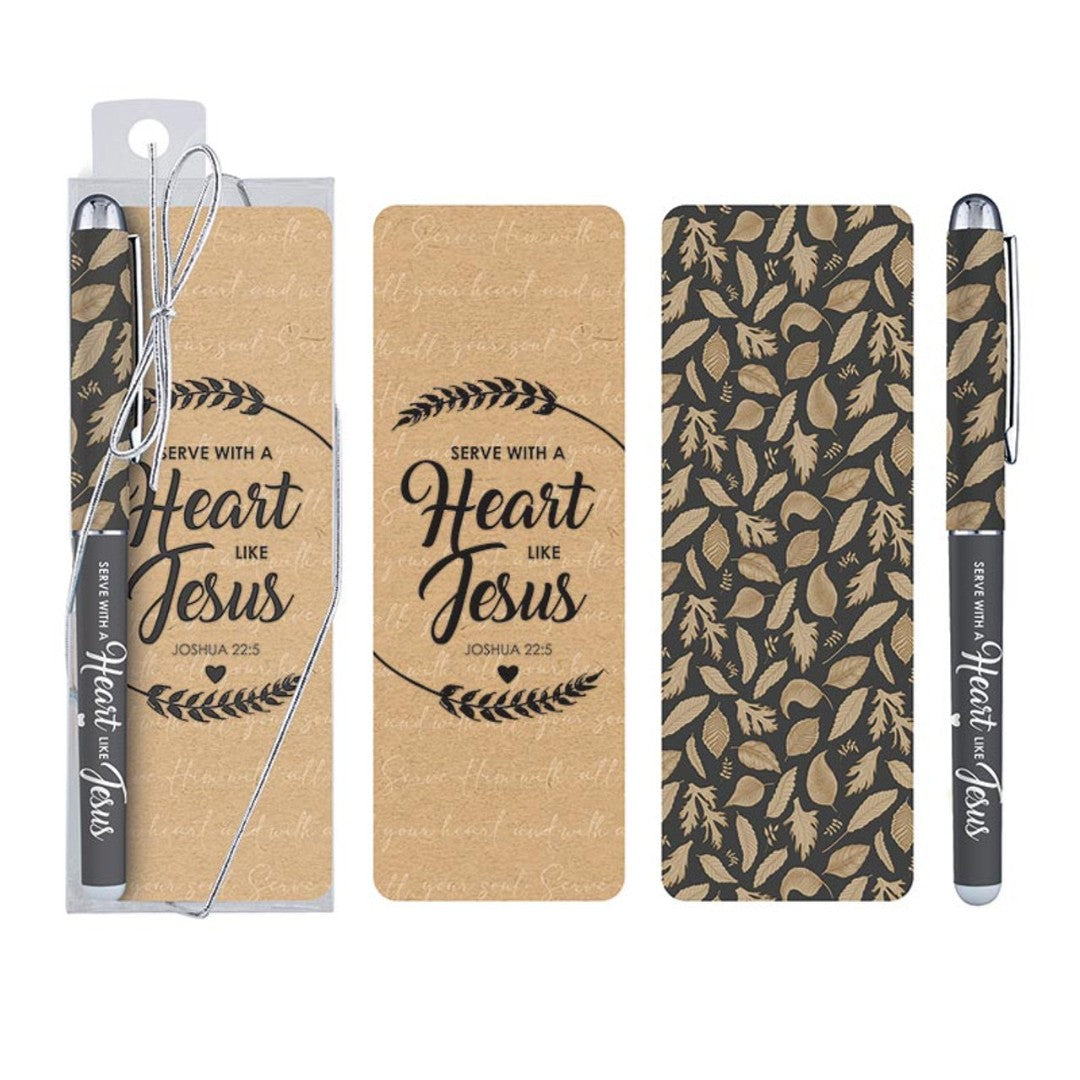 Serve with a Heart Like Jesus Gift Pen with Bookmark - Re-vived