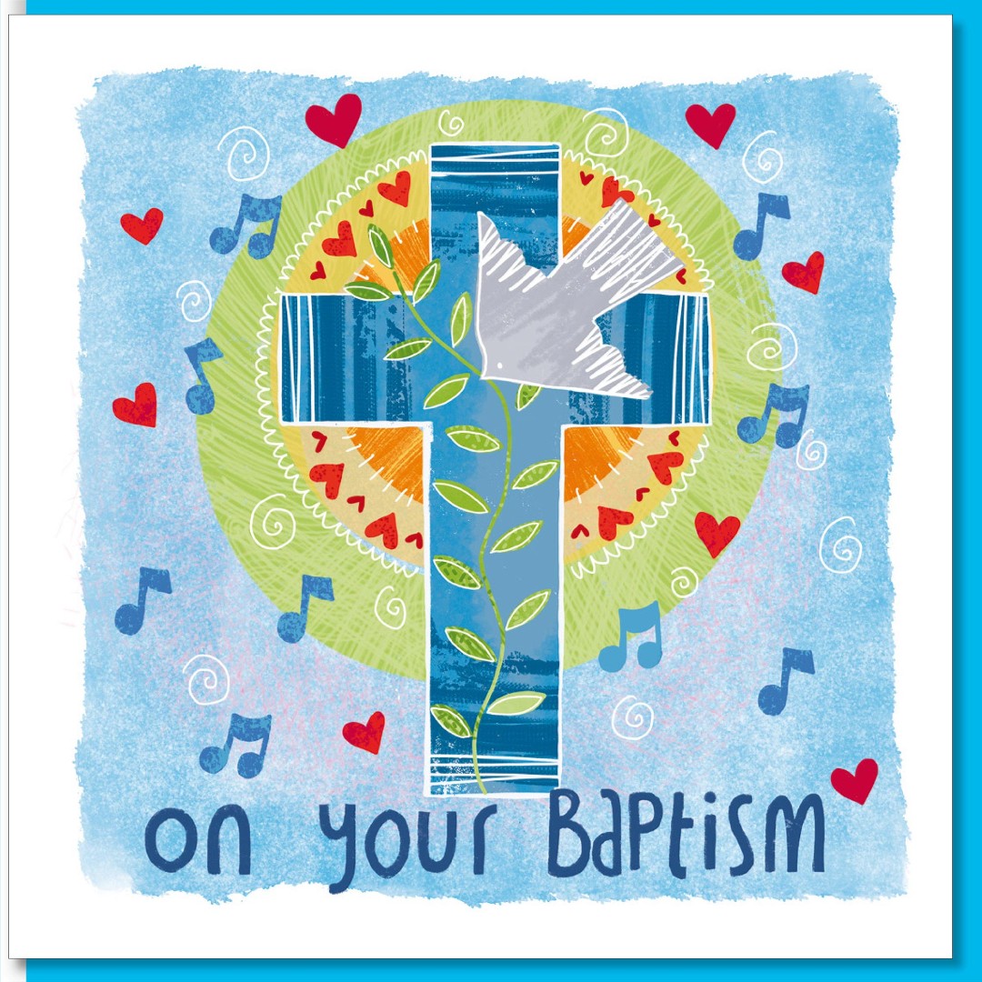 Baptism Cross Greetings Card - Re-vived