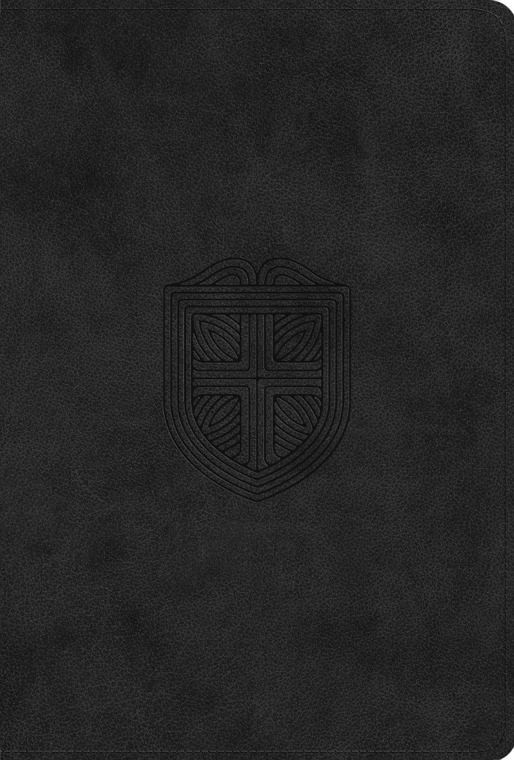 ESV Men's Study Bible, Charcoal, Shield Design - Re-vived