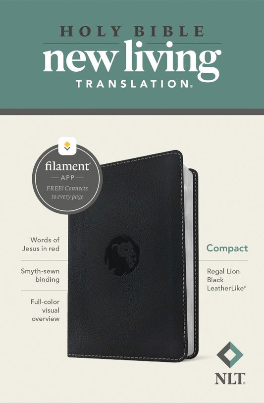 NLT Compact Bible, Filament Edition, Lion Black, Red Letter - Re-vived