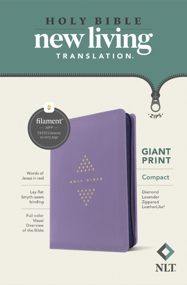NLT Compact Giant Print Zipper Bible, Filament Edition - Re-vived