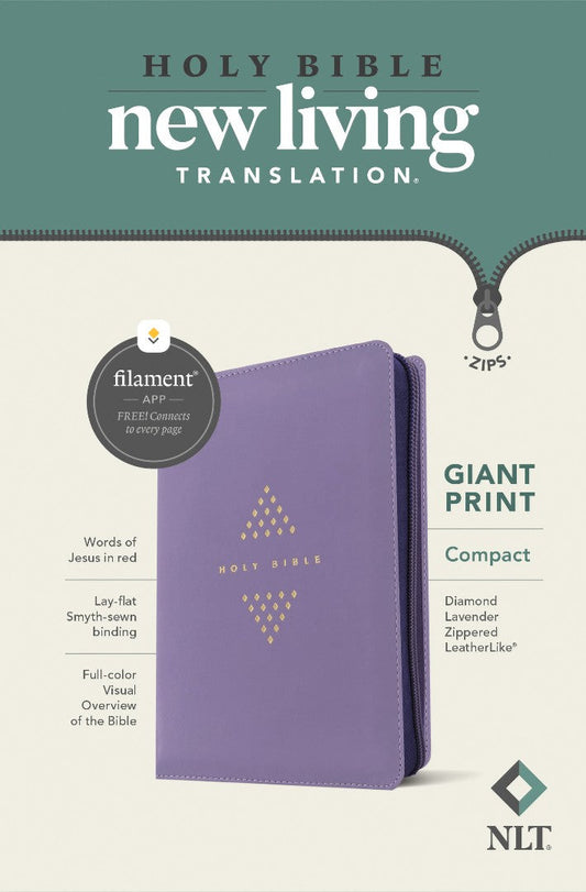 NLT Compact Giant Print Zipper Bible, Filament Edition - Re-vived