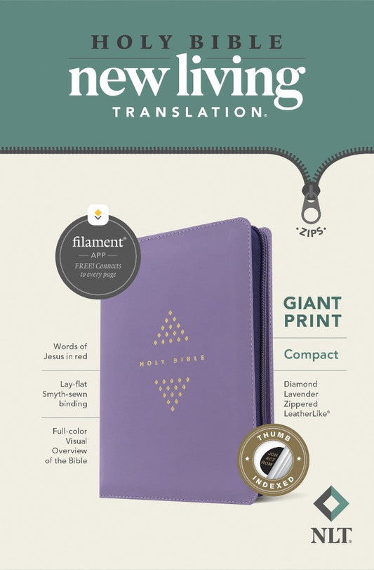 NLT Compact Giant Print Zipper Bible, Filament Edition - Re-vived
