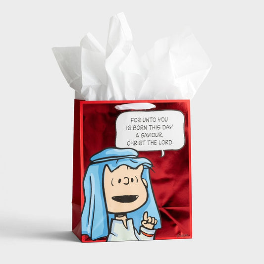 Peanuts - For Unto You Is Born This Day - Large Gift Bag - Re-vived