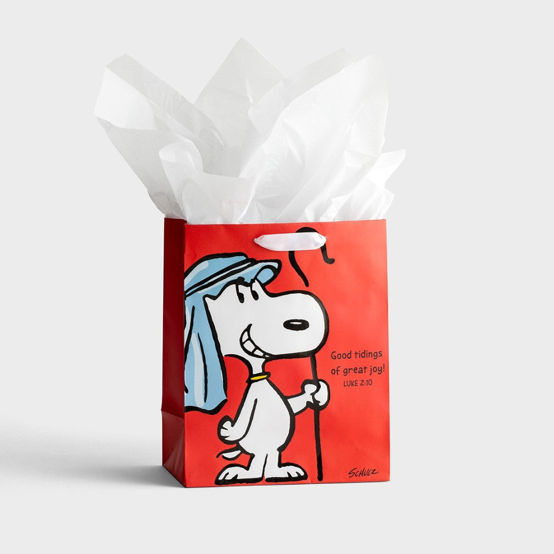 Peanuts - Good Tidings - Medium Christmas Gift Bag - Re-vived