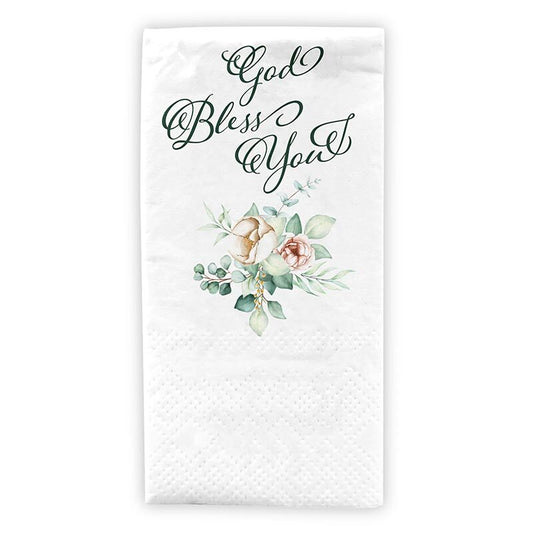 God Bless You Floral Tissues - Re-vived