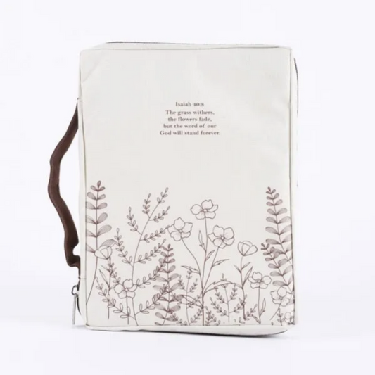 Bible Cover Canvas Isaiah 40:8 Wildflowers Medium - Re-vived