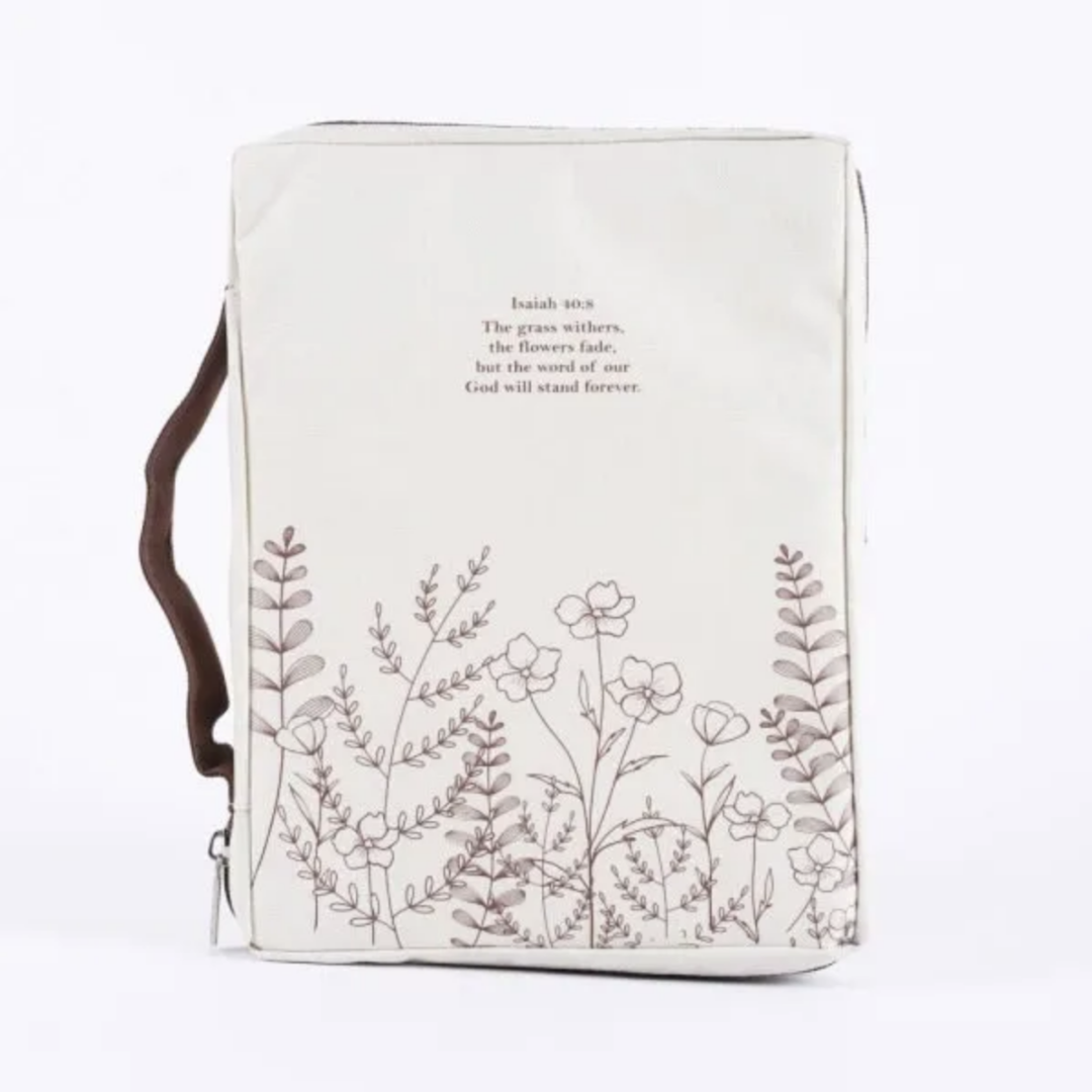 Bible Cover Canvas Isaiah 40:8 Wildflowers Large - Re-vived
