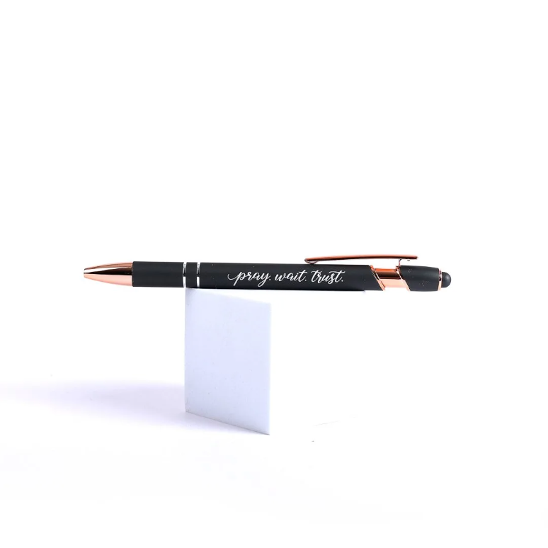Gift Pen Pray Wait Trust Grey Stylus-Tip - Re-vived