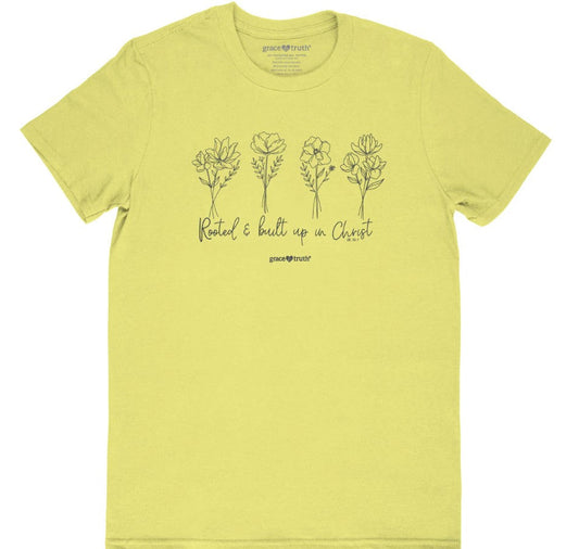 Grace & Truth Rooted and Built Up T-Shirt, Small - Re-vived