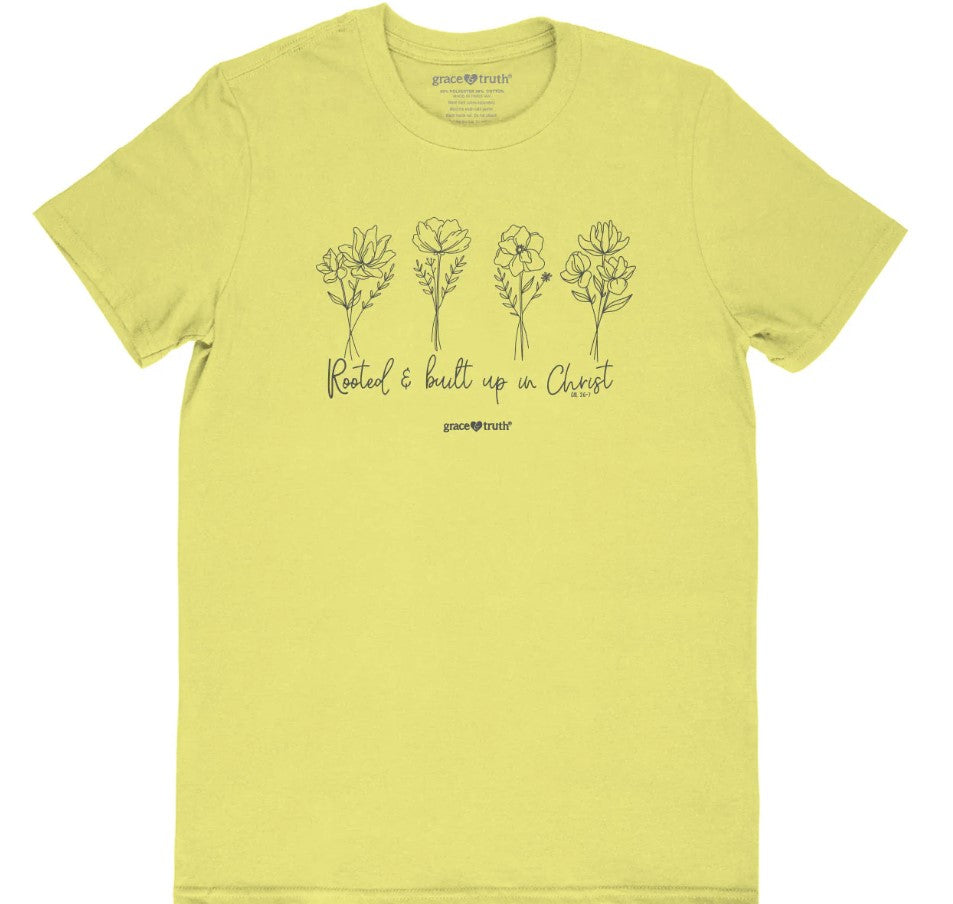 Grace & Truth Rooted and Built Up T-Shirt, Large - Re-vived