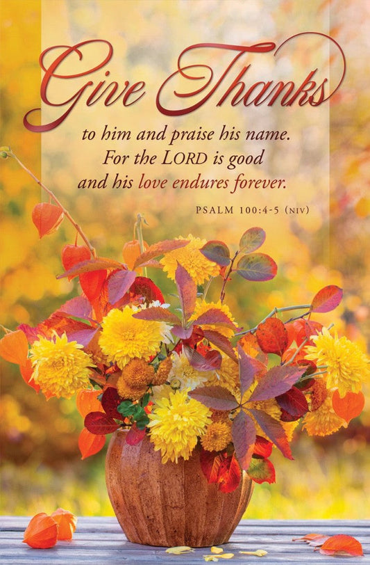 Thanksgiving Give Thanks Bulletin (pack of 100) - Re-vived