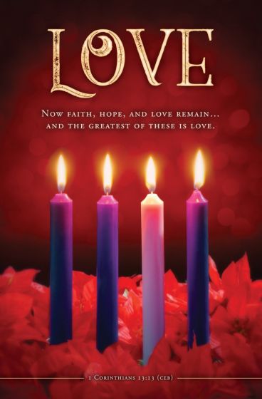 Advent Love 1 Corinthians 13:13 Bulletin (pack of 100) - Re-vived