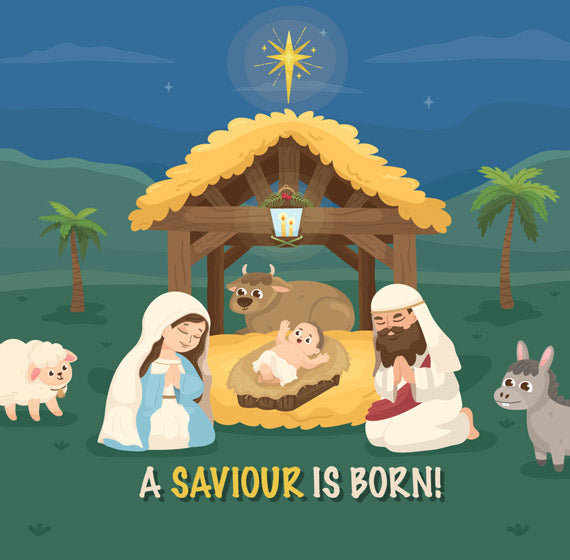 Compassion Charity Christmas Cards: Minicard Cute Nativity - Re-vived