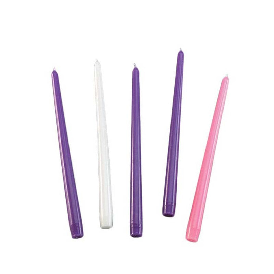 Deluxe Advent Taper Candle Set - Purple/Rose/White - Re-vived