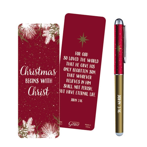 Christmas Begins With Christ Gift Pen With Bookmark - Re-vived