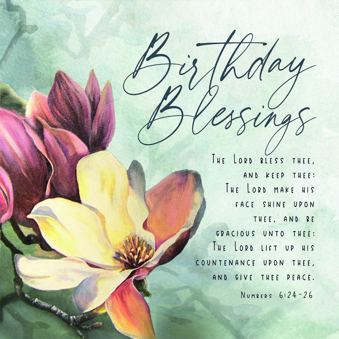 Birthday Blessings Magnolia - Greeting Card - Re-vived