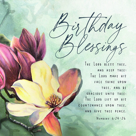 Birthday Blessings Magnolia - Greeting Card - Re-vived