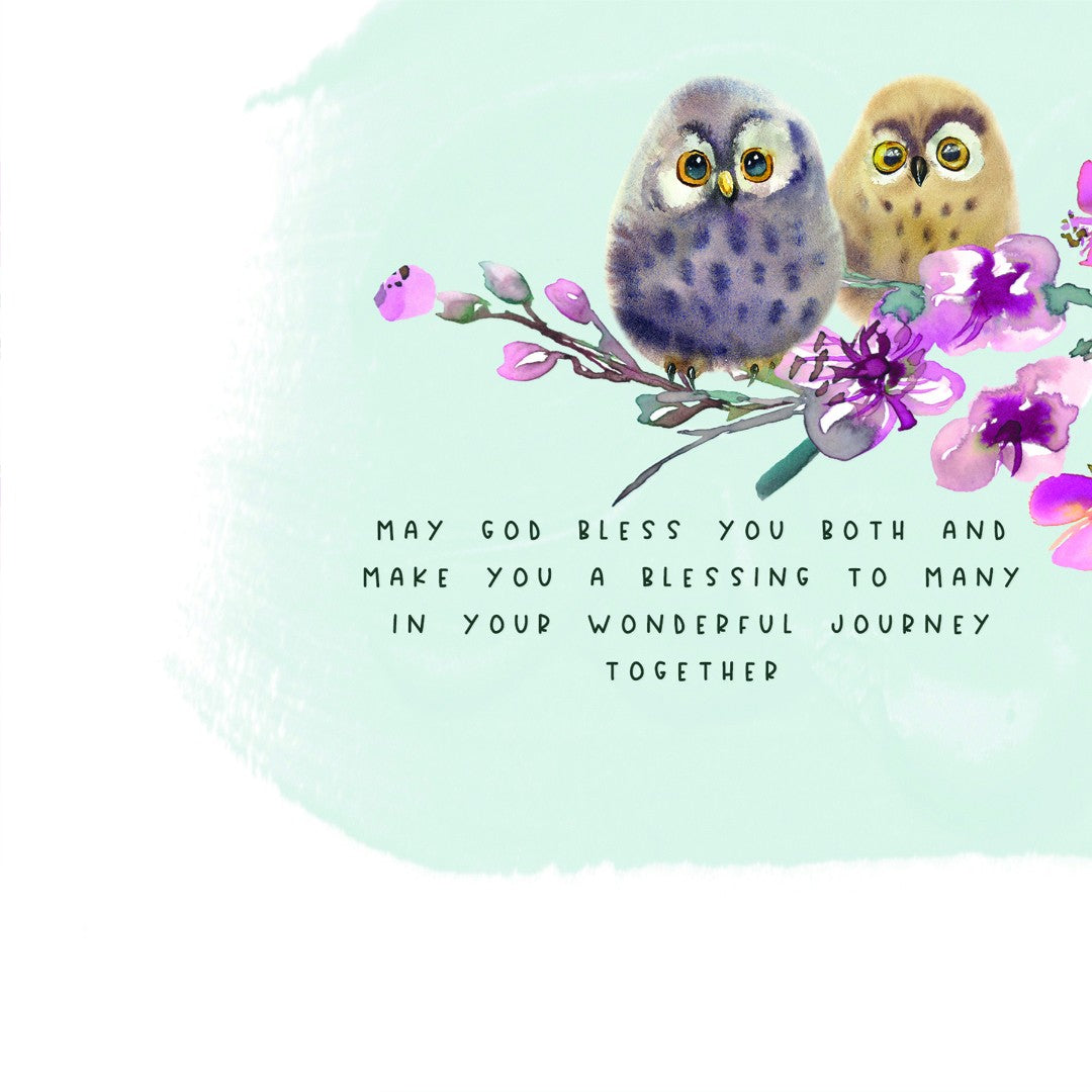 Blessings On Your Wedding Owls - Greeting Card - Re-vived