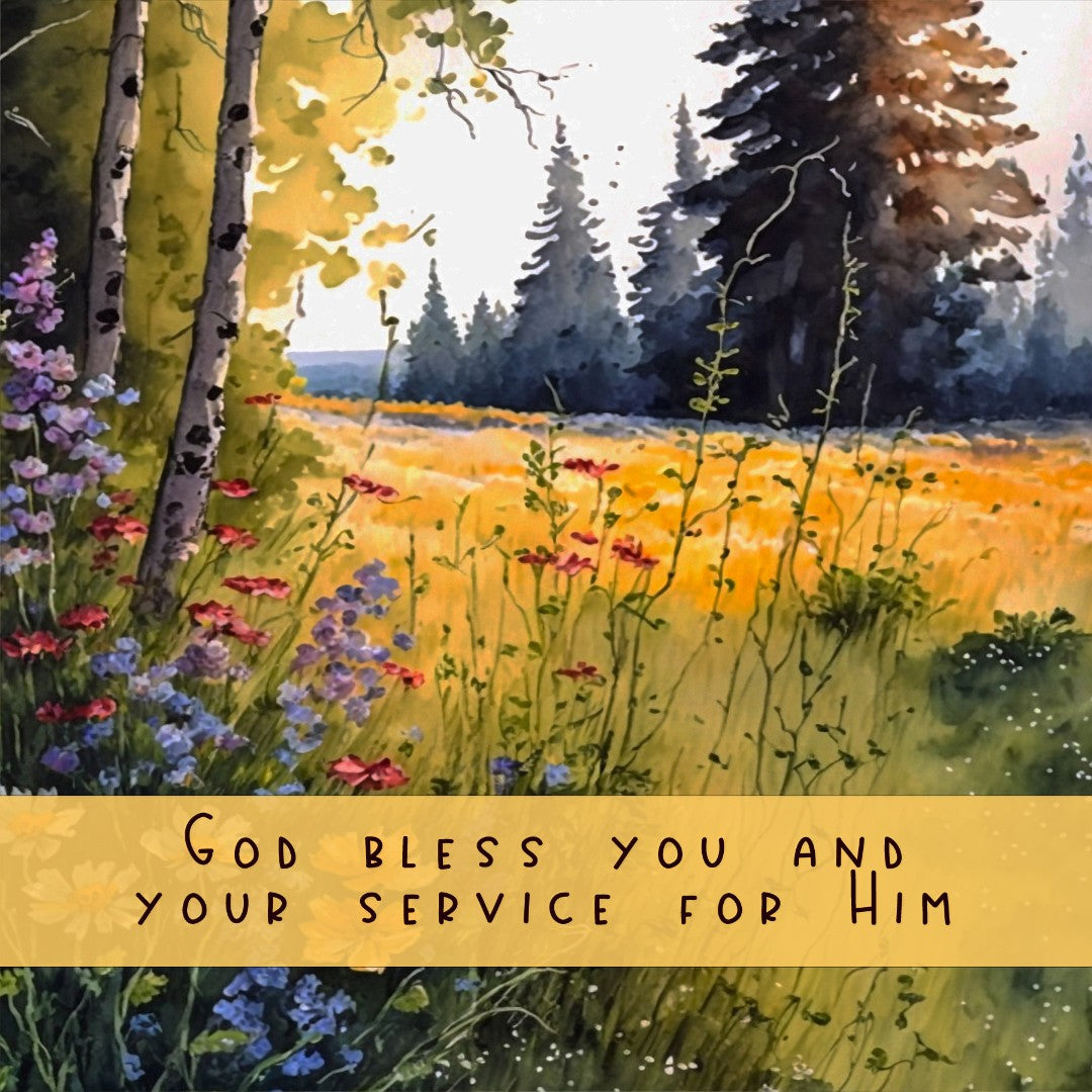 God Bless You And Your Service For Him - Greeting Card - Re-vived