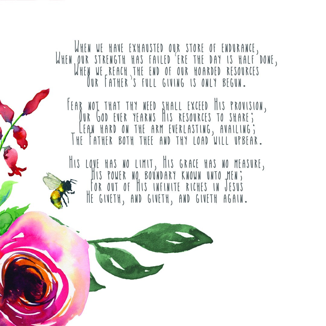 He Giveth More Grace Hymn - Greeting Card - Re-vived