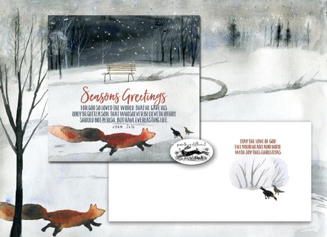 Seasons Greetings For God So Loved The World Christmas Card - Re-vived