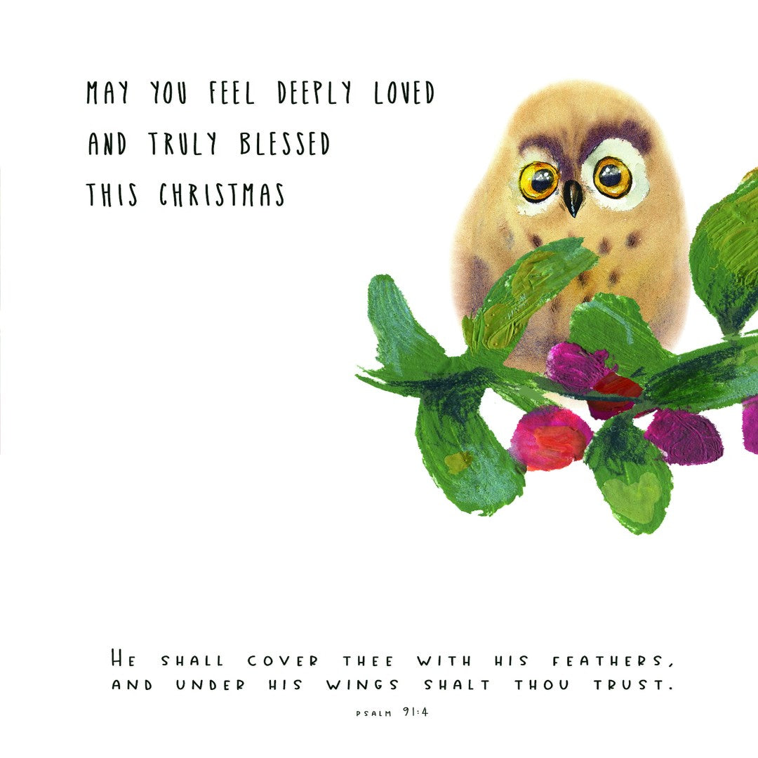 Thinking Of You This Christmas Owls - Christmas Card - Re-vived