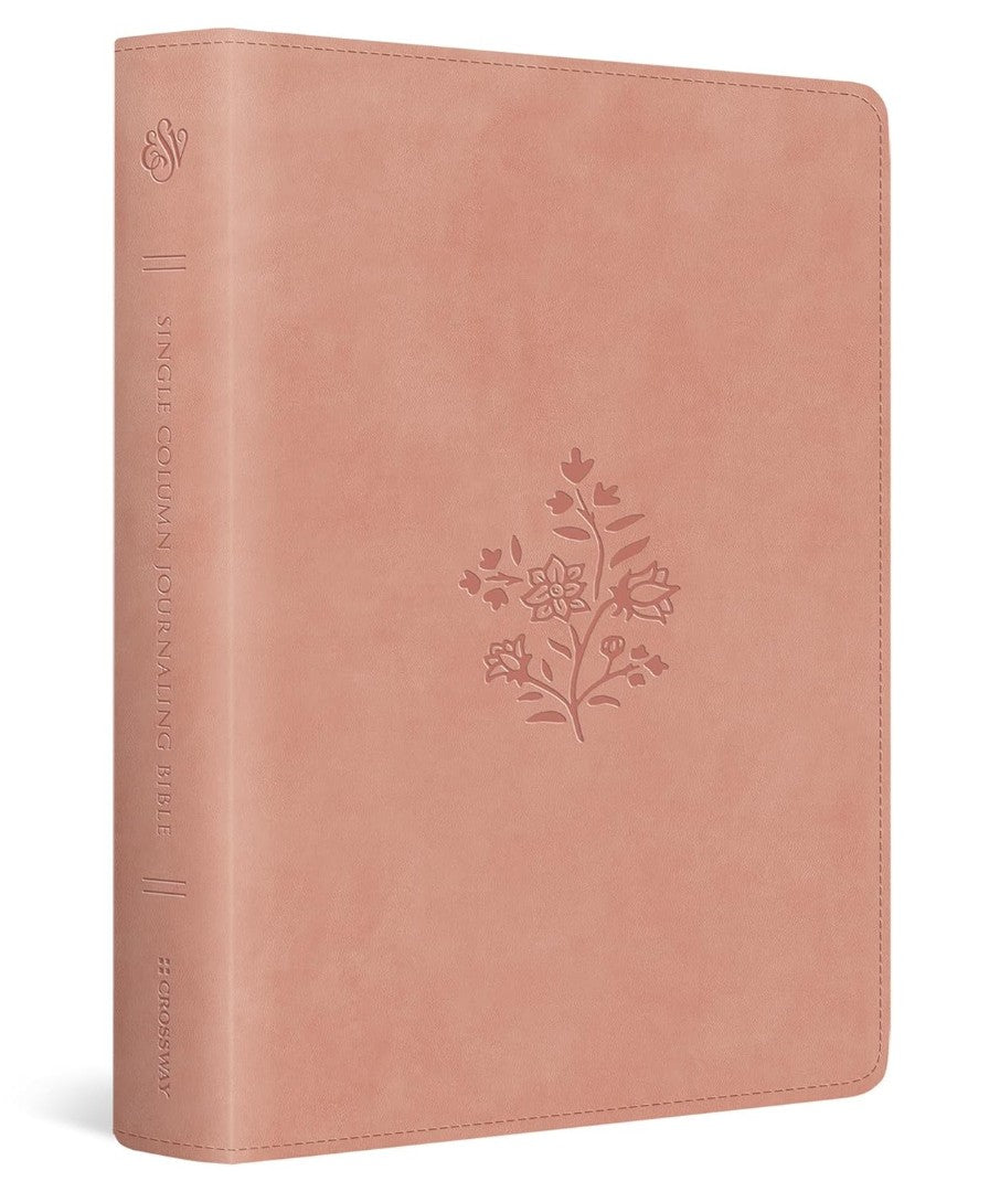 ESV Single Column Journaling Bible, Blush Rose, Wildflower - Re-vived