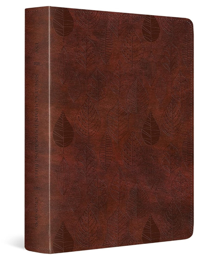 ESV Single Column Journaling Bible, Chestnut, Leaves - Re-vived