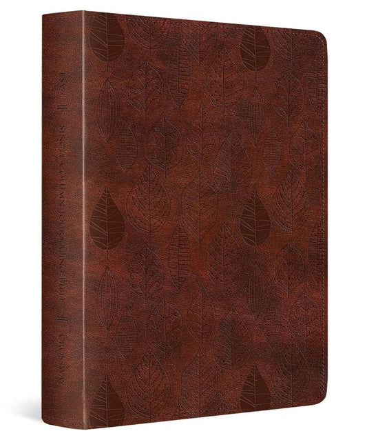 ESV Single Column Journaling Bible, Chestnut, Leaves - Re-vived