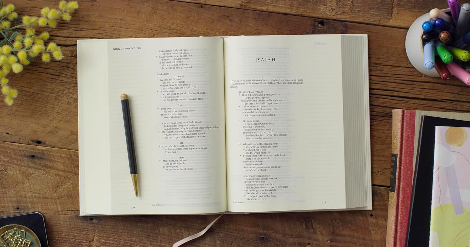 ESV Single Column Journaling Bible, Customizable Cover - Re-vived