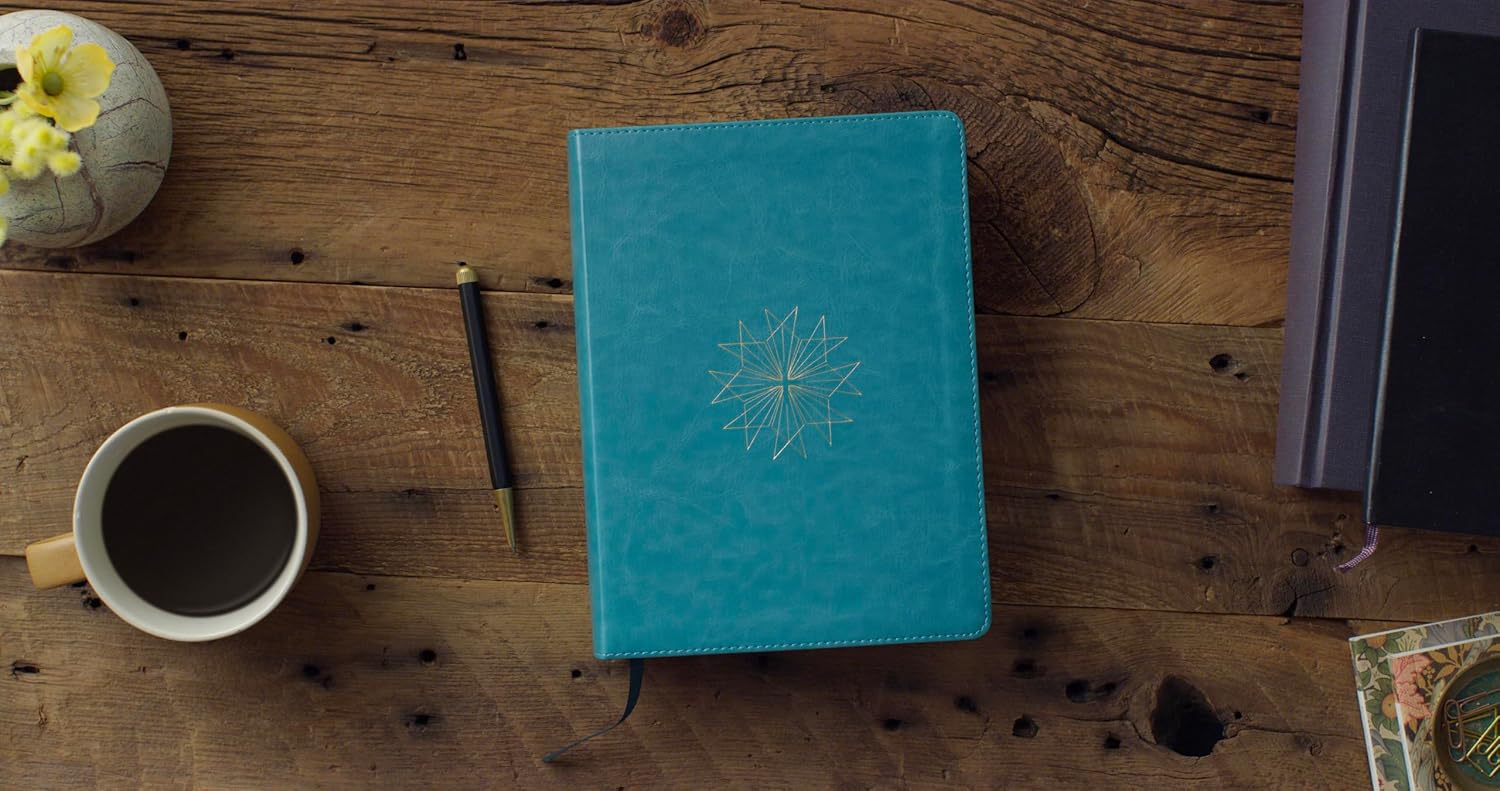 ESV Single Column Journaling Bible, Teal, Resplendent Cross - Re-vived
