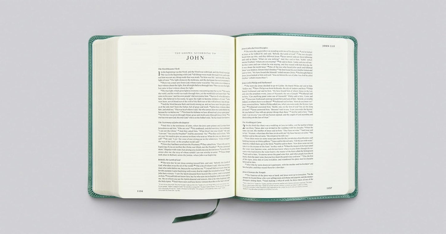ESV Single Column Journaling Bible, Teal, Resplendent Cross - Re-vived