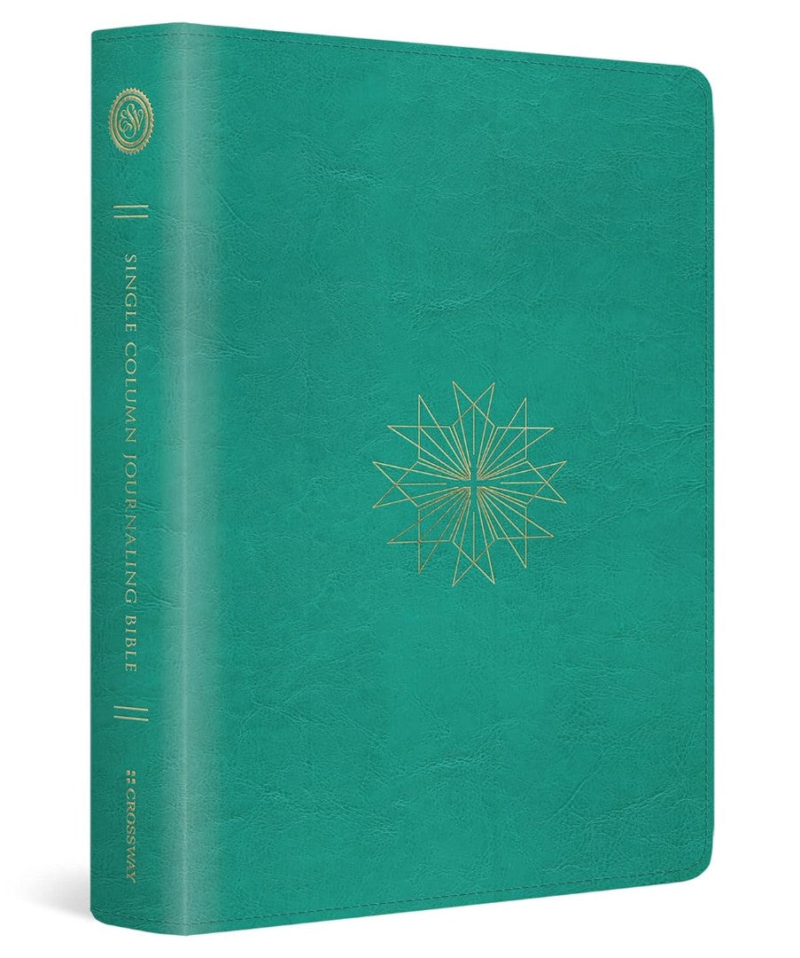 ESV Single Column Journaling Bible, Teal, Resplendent Cross - Re-vived