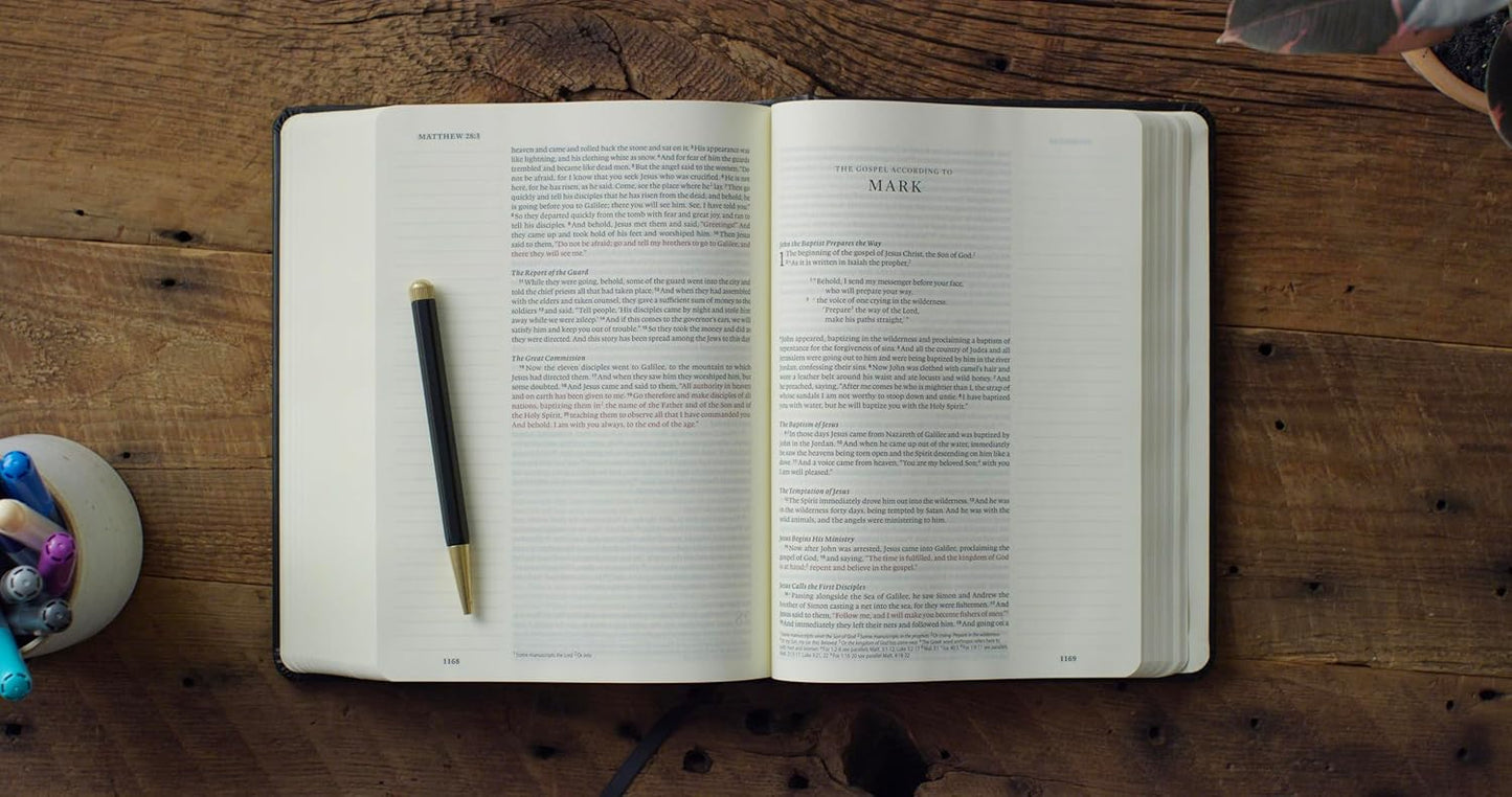 ESV Single Column Journaling Bible, Red Letter, Black - Re-vived