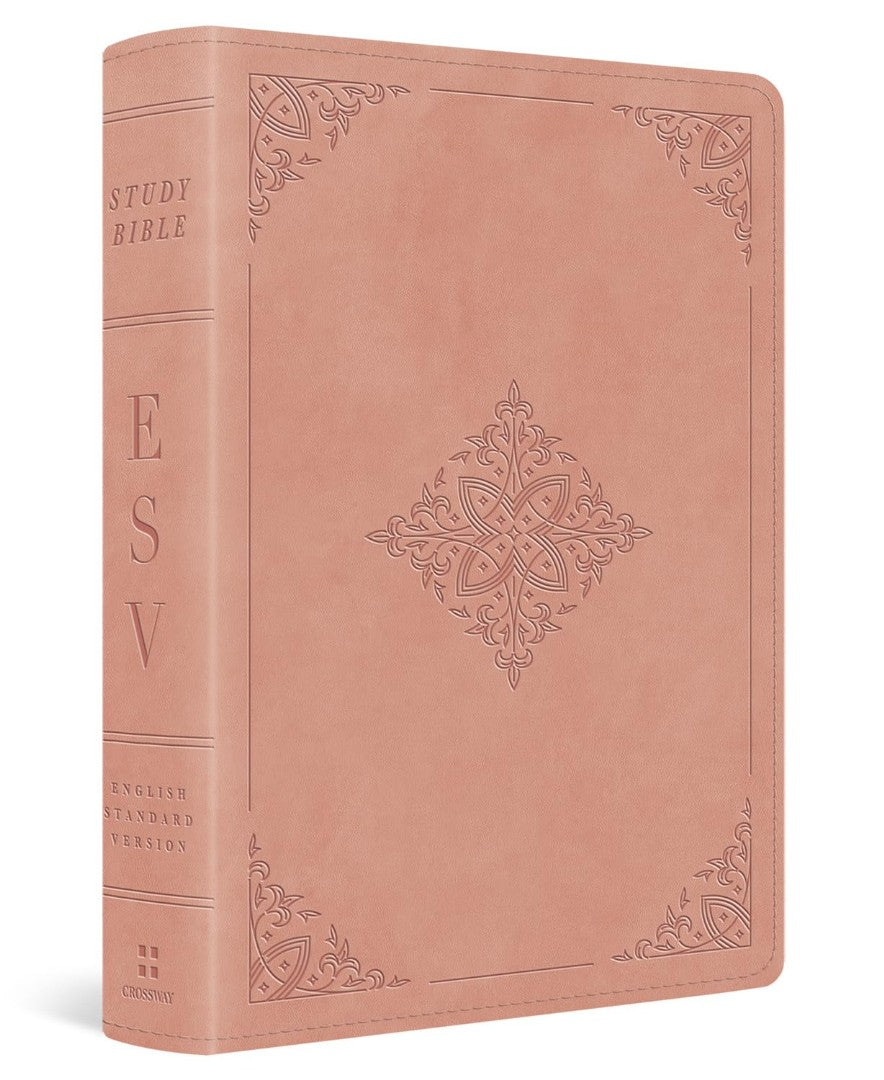 ESV Study Bible, Personal Size, Blush Rose, Fleur-Design - Re-vived
