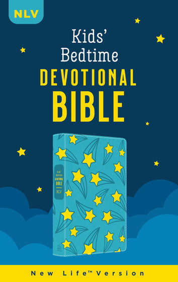 Kids' Bedtime Devotional Bible: Nlv [Aqua Stars] - Re-vived