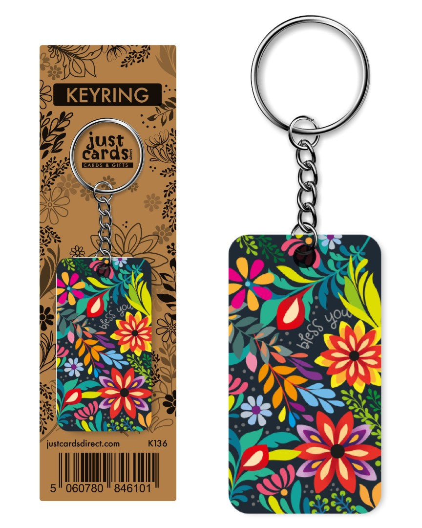 Bless You Flowers Keyring - Re-vived