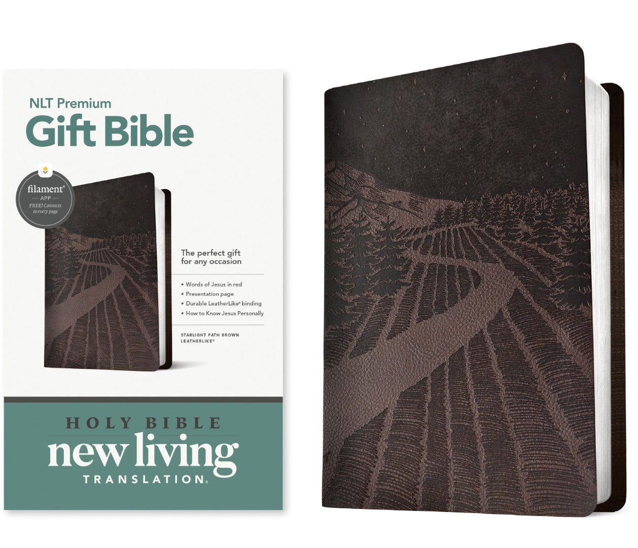 NLT Premium Gift Bible, Filament Enabled, Brown - Re-vived