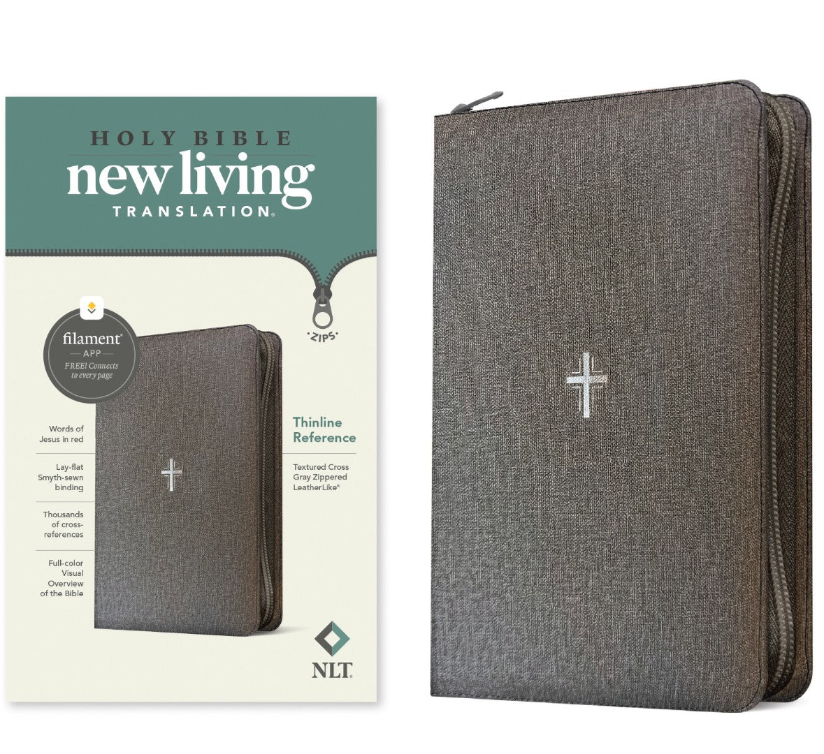 NLT Thinline Reference Zipper Bible, Filament Enabled - Re-vived