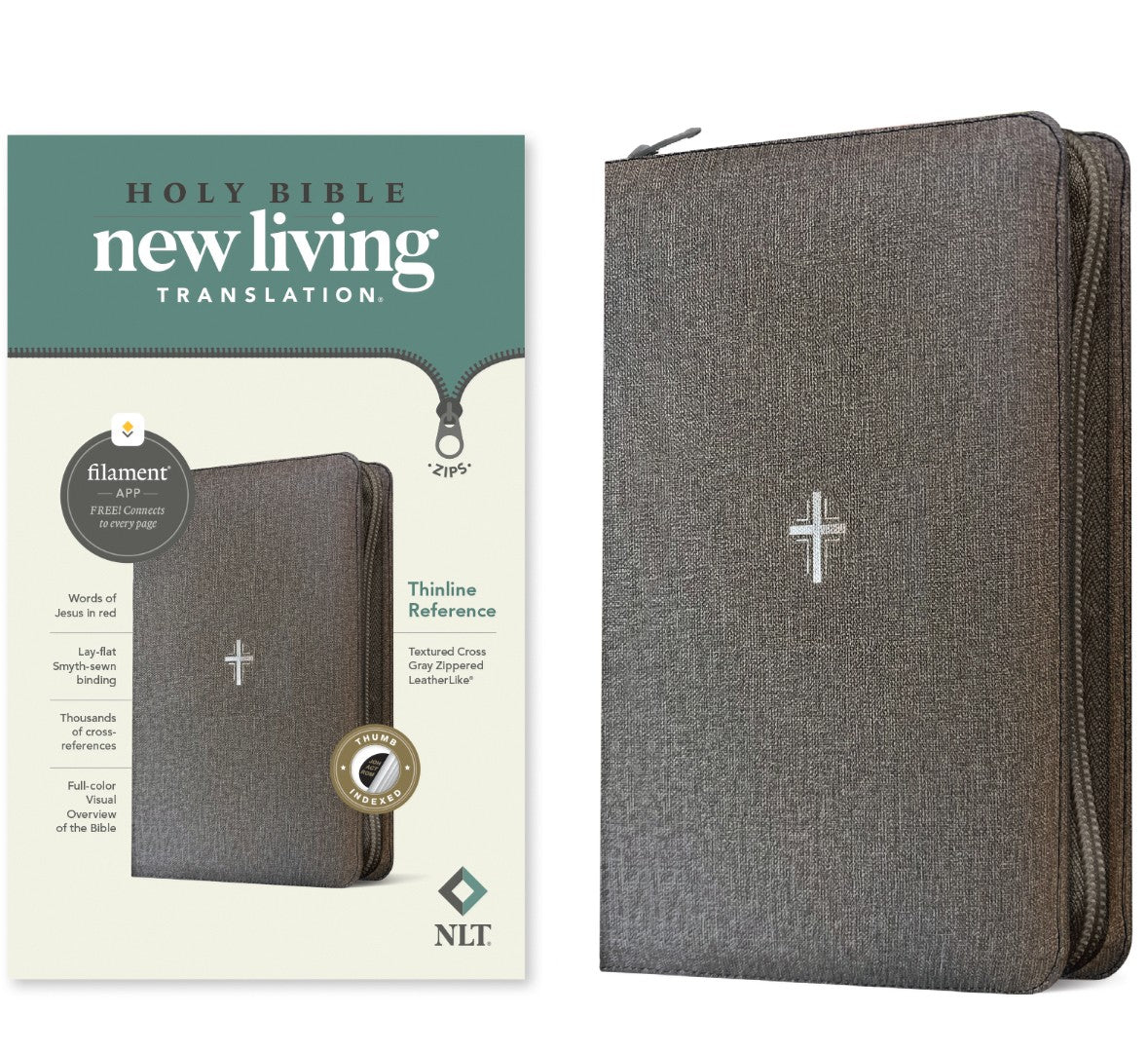 NLT Thinline Reference Zipper Bible, Filament Enabled - Re-vived
