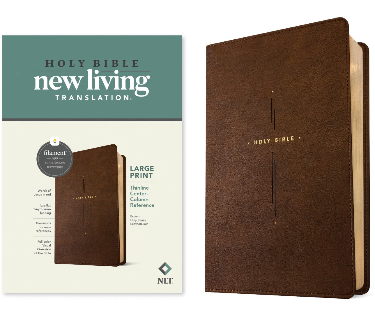 NLT Large Print Thinline Center-Column Reference Bible - Re-vived