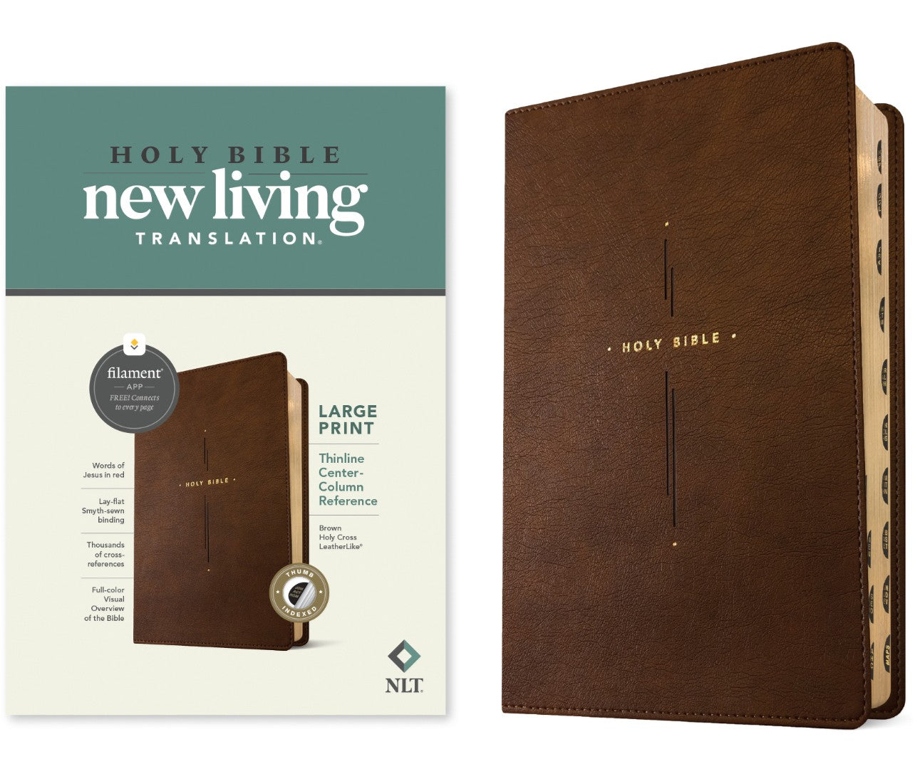 NLT Large Print Thinline Center-Column Reference Bible - Re-vived