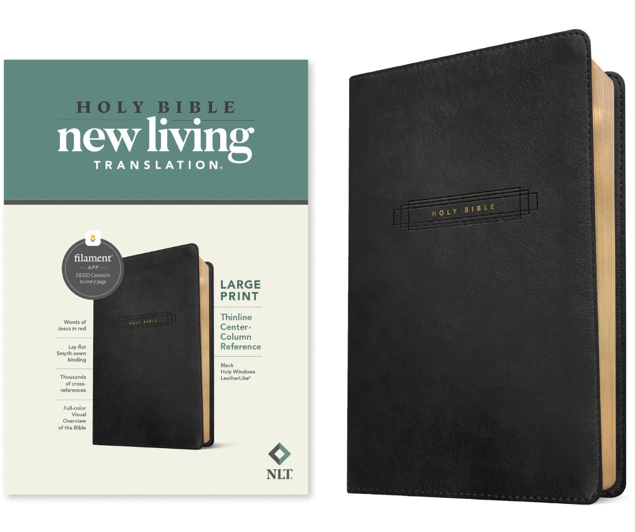 NLT Large Print Thinline Center-Column Reference Bible - Re-vived