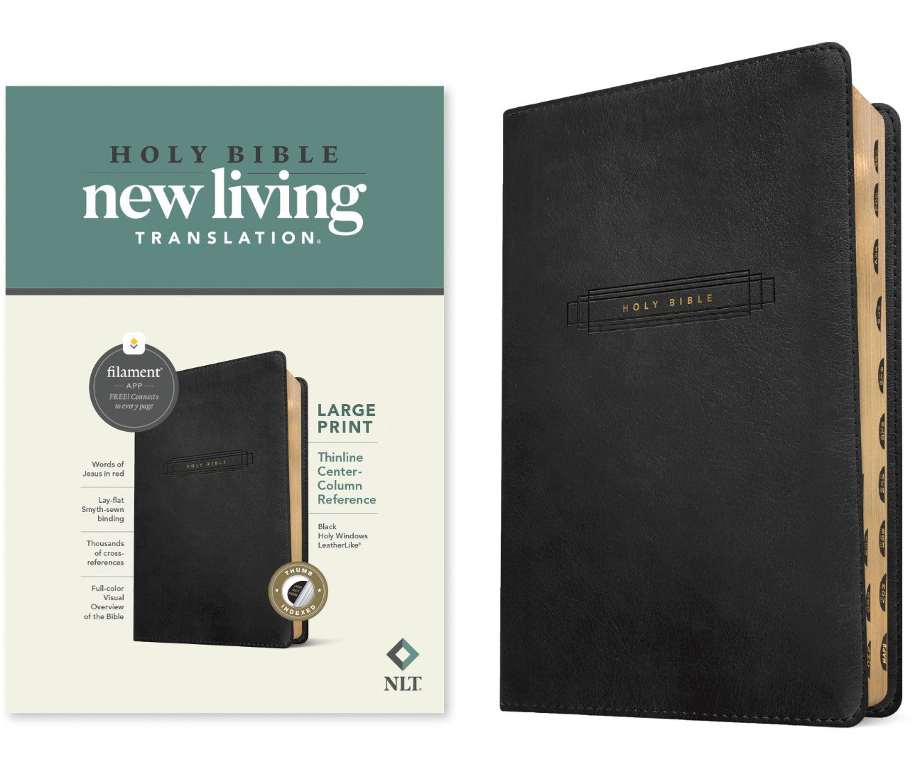 NLT Large Print Thinline Center-Column Reference Bible - Re-vived