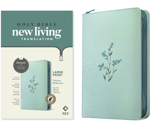 NLT Large Print Thinline Reference Zipper Bible - Re-vived