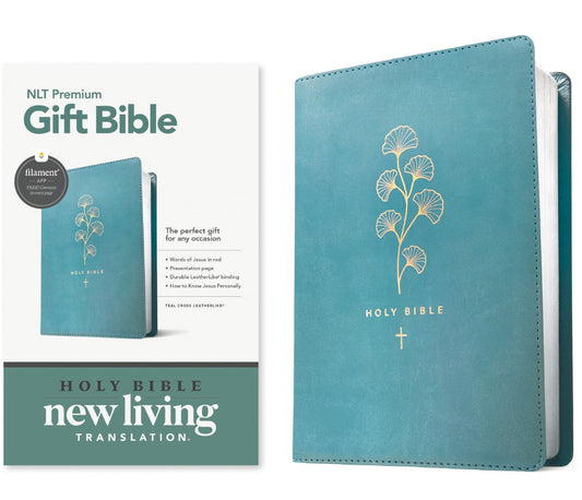 NLT Premium Gift Bible, Filament Enabled, Teal Cross - Re-vived