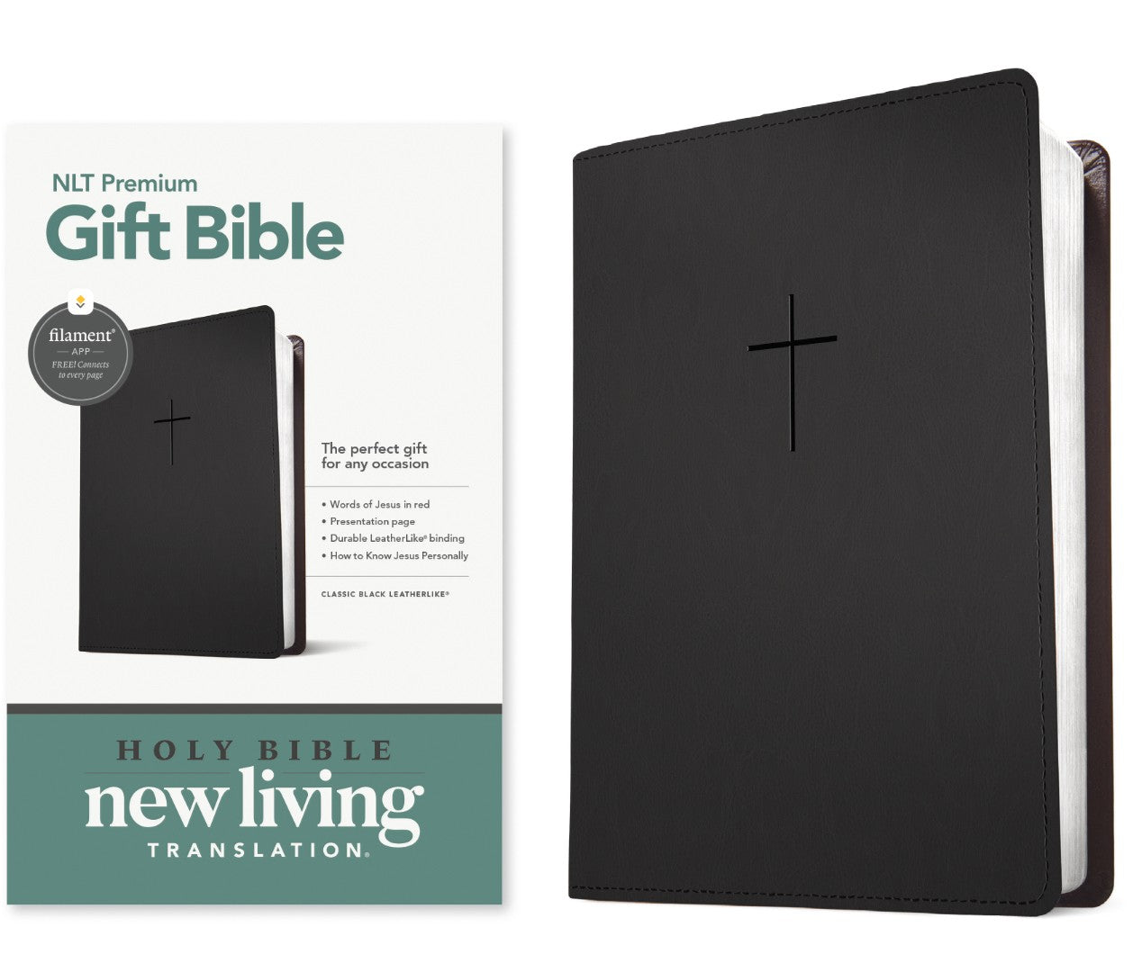NLT Premium Gift Bible, Filament Enabled, Classic Black - Re-vived